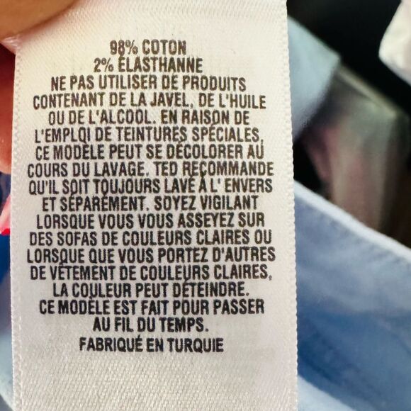 Ted Baker Nellsi Slim-Leg Embroidered-Hem Jeans in Light Blue Size 32 - Picture 7 of 8